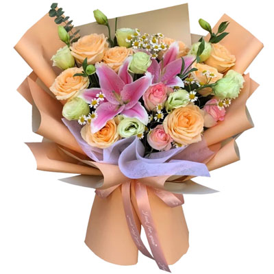 信阳11朵玫瑰桔梗百合，陪你每个季节