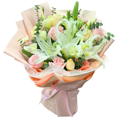 信阳10朵玫瑰百合混搭，爱是难忘时刻